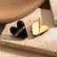 18K Gold Plated Stainless Steel Heart Round Design Earrings