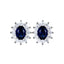Vintage Oval Zircon Inlay White Gold Plated Ear Clips Studs