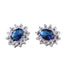 Vintage Oval Zircon Inlay White Gold Plated Ear Clips Studs