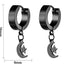 Vintage Star and Moon Stainless Steel Clip-On Earrings