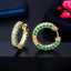 1 Pair Korean Style Zircon Inlay Circle Earrings 14K Gold Plated Copper