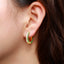 1 Pair Korean Style Zircon Inlay Circle Earrings 14K Gold Plated Copper