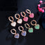 1 Pair Korean Style Heart Shape Zircon White Gold Plated Earrings