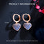 1 Pair Korean Style Heart Shape Zircon White Gold Plated Earrings