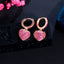 1 Pair Korean Style Heart Shape Zircon White Gold Plated Earrings