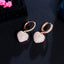 1 Pair Korean Style Heart Shape Zircon White Gold Plated Earrings