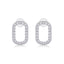 White Gold Plated Sterling Silver Moissanite Hoop Earrings