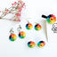 Cartoon Flower Resin Women's Ear Clips and Studs with Colorful Sunflower Design