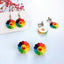 Cartoon Flower Resin Women's Ear Clips and Studs with Colorful Sunflower Design