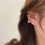 Heart Shape Pearl Alloy Ear Clips with Chain Pendant - 2022 Trendy Design