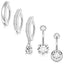 1 Piece Belly Rings Set Geometric 316 Stainless Steel with Copper Inlay Zircon