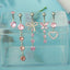 Shiny Heart & Butterfly Bow Zircon Inlaid Navel Rings - Stainless Steel & Copper