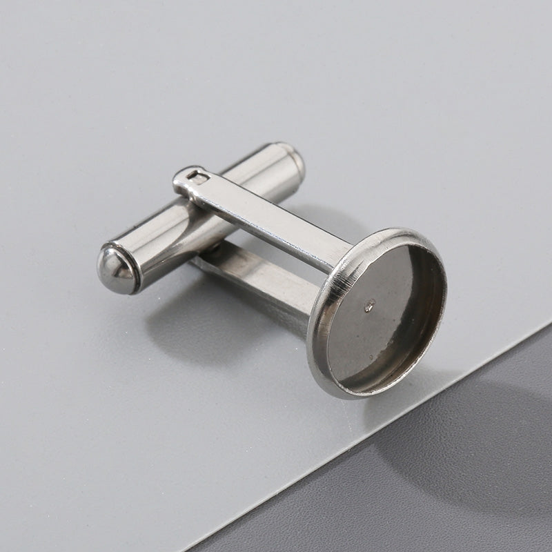 Stainless Steel Geometric Flower Cufflinks and DIY Jewelry Accessories