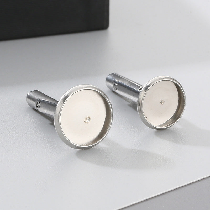 Stainless Steel Geometric Flower Cufflinks and DIY Jewelry Accessories