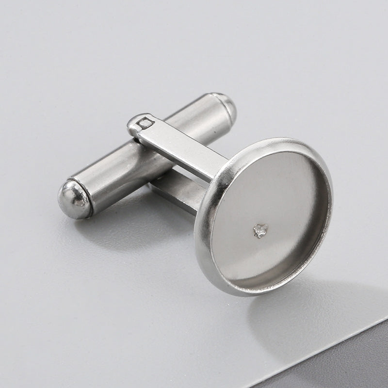 Stainless Steel Geometric Flower Cufflinks and DIY Jewelry Accessories