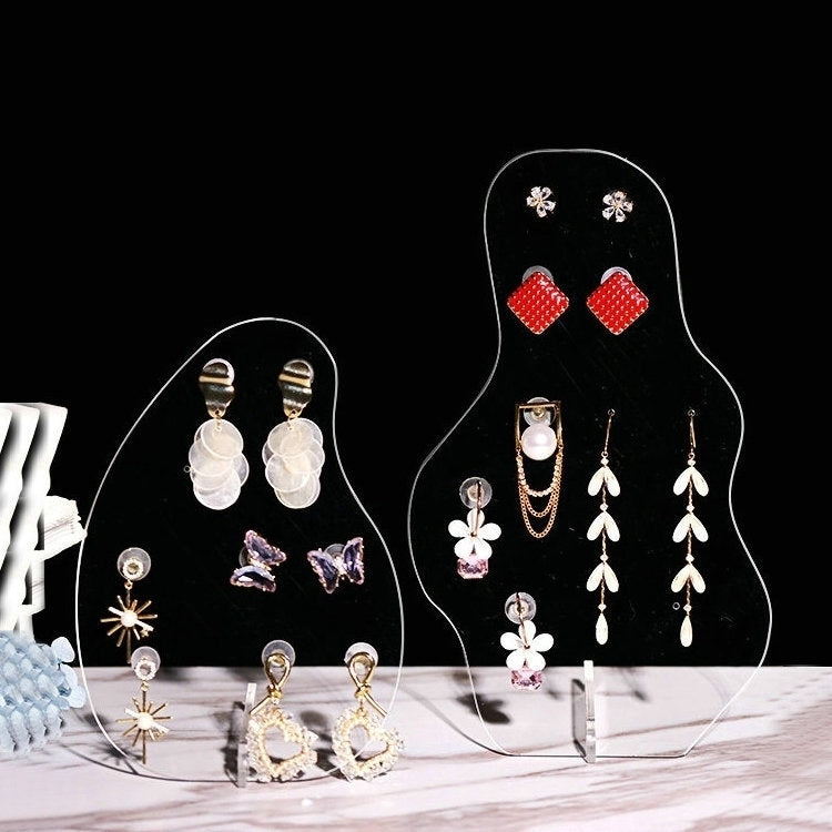 Acrylic Nordic Style Irregular Transparent Jewelry and Earring Display Stand Set