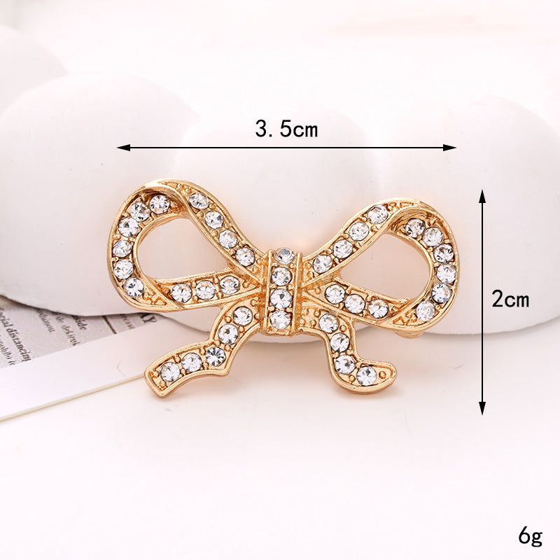 Zinc Alloy Rhinestone Pearl Bow Knot DIY Accessories for Phone Cases and Shoes