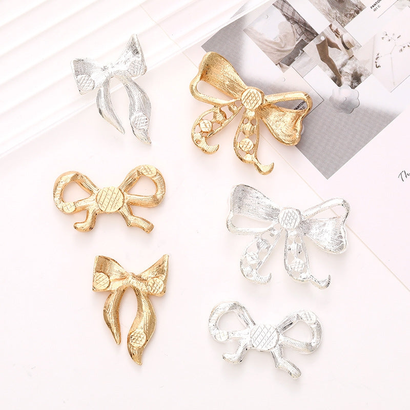 Zinc Alloy Rhinestone Pearl Bow Knot DIY Accessories for Phone Cases and Shoes