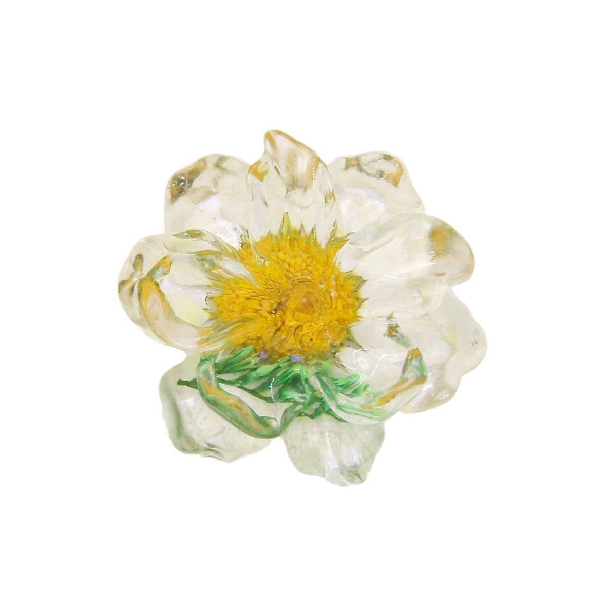 Dried Flower Resin DIY Accessories - 25x25mm Transparent Chrysanthemum Embellishments