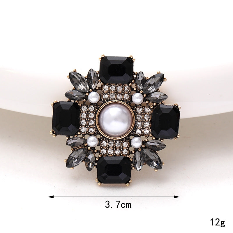 Zinc Alloy Rhinestone Pearl Rectangle DIY Jewelry Accessories