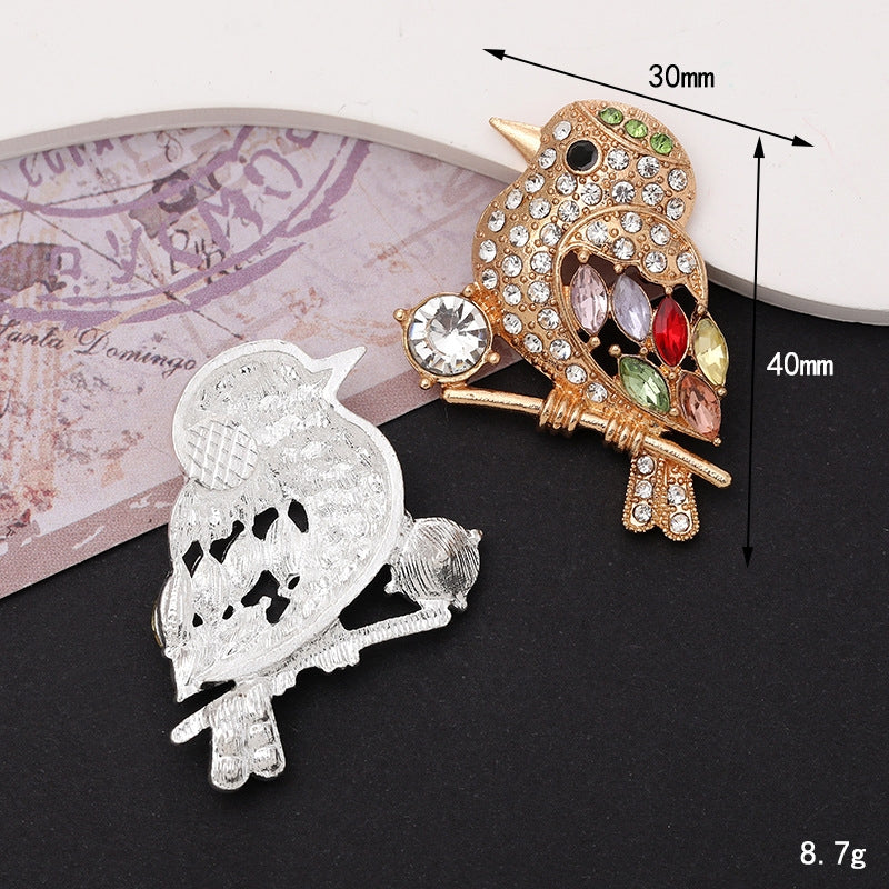 Zinc Alloy Rhinestone Bird DIY Accessories for Shoes and Phone Cases