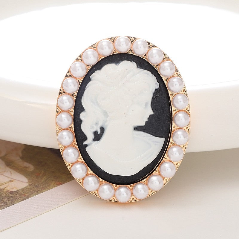 1 Piece 40x50mm Alloy Pearl Portrait Oval Brushed DIY Accessory for Phone Cases and Shoe Decorations