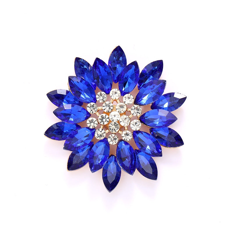 Zinc Alloy Crystal Rhinestone Sunflower DIY Accessory 45x45mm