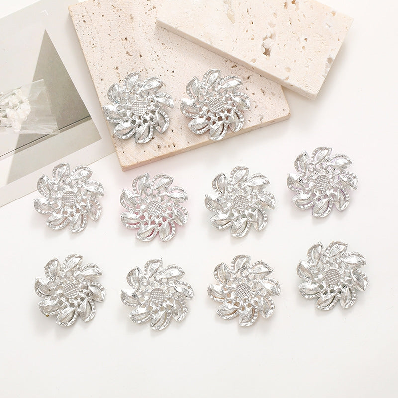 4cm Zinc Alloy Flower Gemstone and Crystal DIY Ornament Accessories