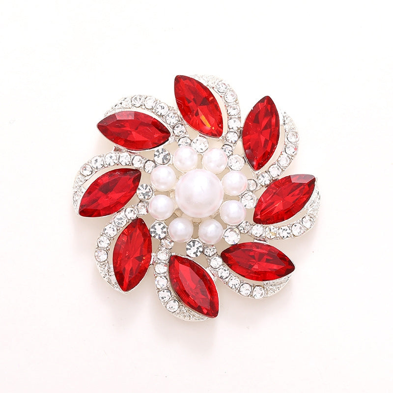 4cm Zinc Alloy Flower Gemstone and Crystal DIY Ornament Accessories