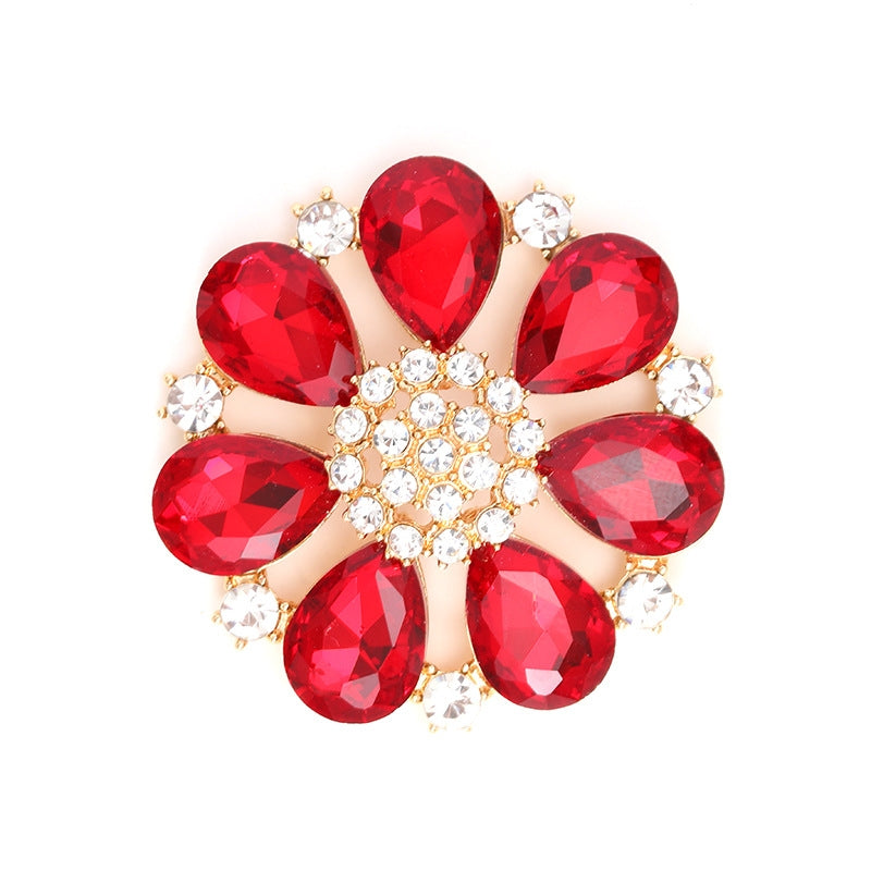 4cm Zinc Alloy Gemstone Crystal Flower DIY Ornament Beads Accessories