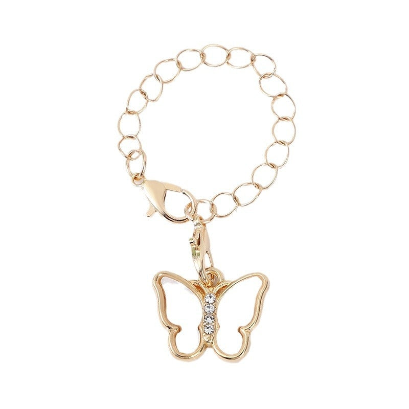 Alloy Butterfly Charm with Lobster Clasp for Bags and Accessories