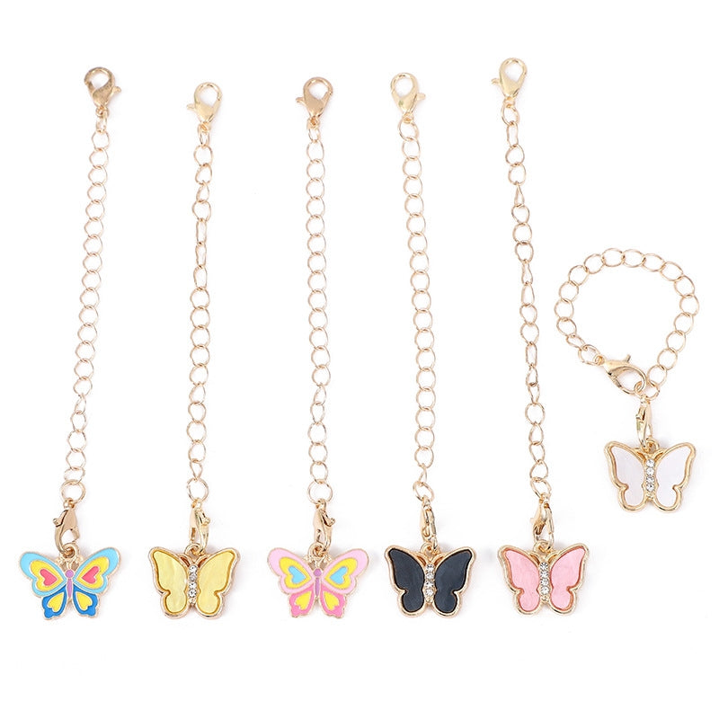 Alloy Butterfly Charm with Lobster Clasp for Bags and Accessories