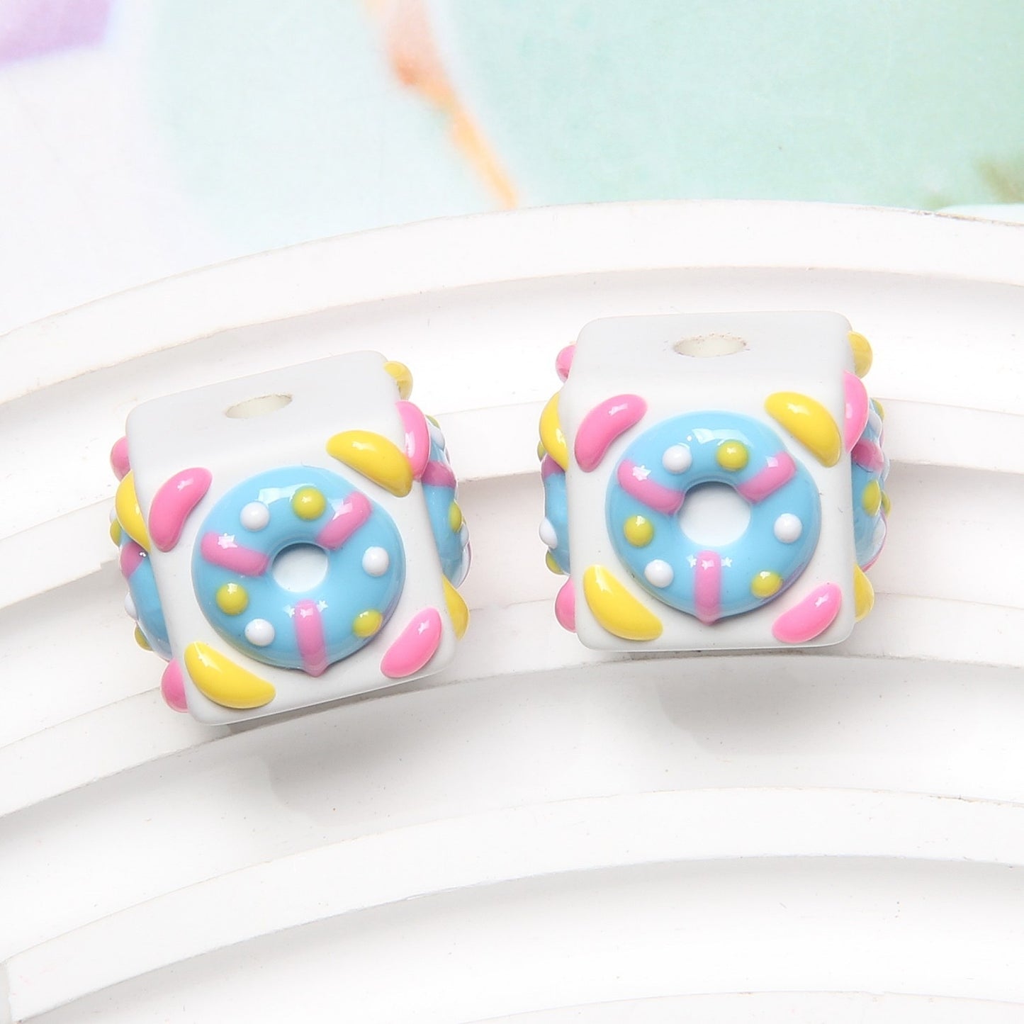 Acrylic Color Block Beads for DIY Jewelry and Accessories