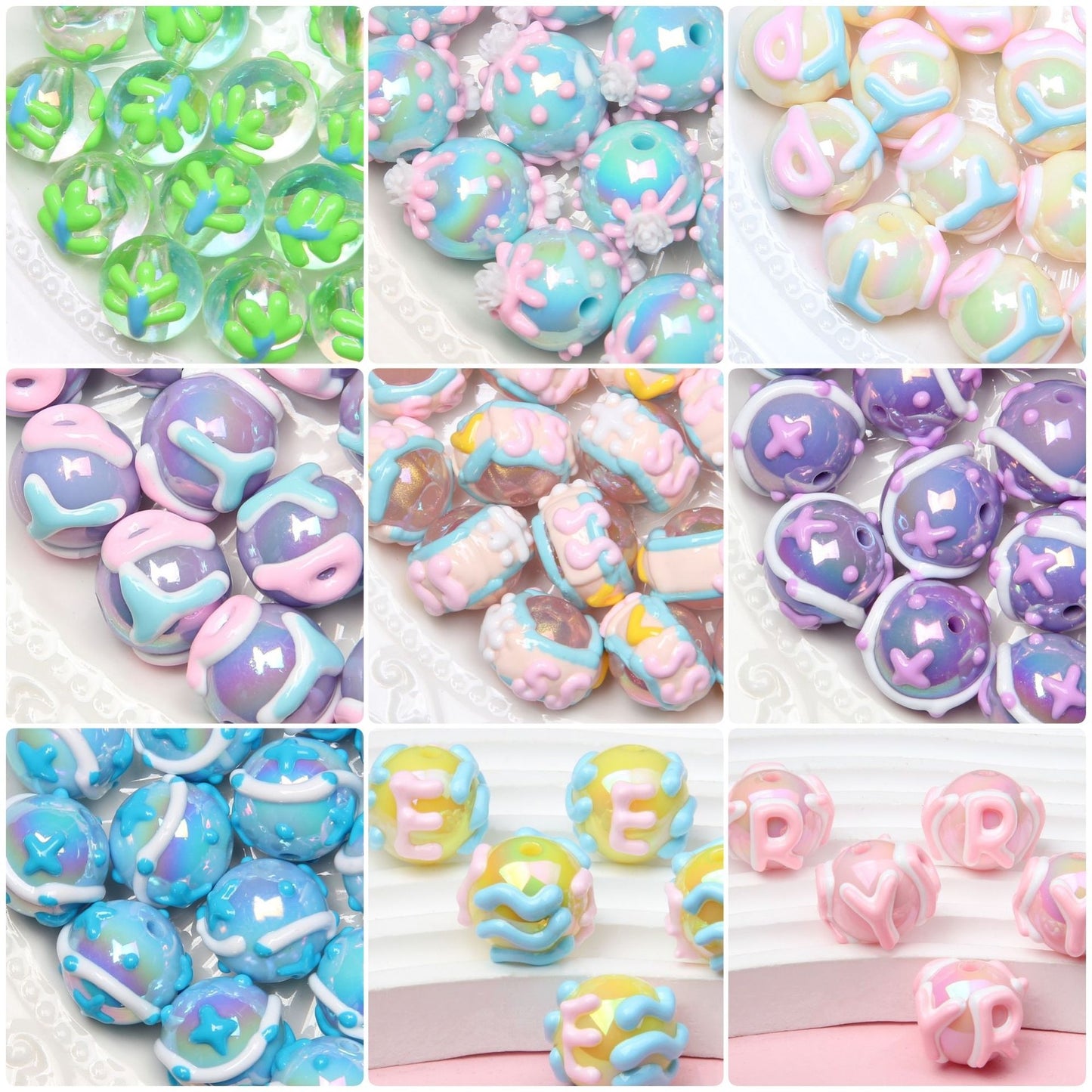 Acrylic Heart Shape Beads for DIY Jewelry and Crafts