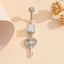 1 Piece Belly Rings Basic Key 304 Stainless Steel Inlay Rhinestones