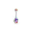Solid Color Pure Titanium Zircon Inlay Teardrop Belly Ring