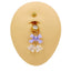 Belly Button Ring Bow Knot Bell Pendant 316 Stainless Steel with Rhinestones and Gold Plating