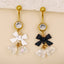 Belly Button Ring Bow Knot Bell Pendant 316 Stainless Steel with Rhinestones and Gold Plating