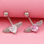 Heart Wings Butterfly Belly Ring - 316 Stainless Steel with Rhinestones and Gold Plating