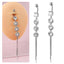 Geometric Stainless Steel Zircon Inlay Long Tassel Belly Ring with Faux Pearl