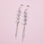 Geometric Stainless Steel Zircon Inlay Long Tassel Belly Ring with Faux Pearl