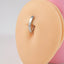 1 Piece 18K Gold Plated Stainless Steel Belly Ring - Tropical Solid Color Curved Barbell 14G