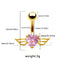 Heart Wing Zircon Navel Ring - Stainless Steel & Gold/Silver Plated