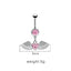 Cute Star and Heart Belly Ring with Wings - Stainless Steel and Rhinestone Design