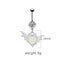 Cute Star and Heart Belly Ring with Wings - Stainless Steel and Rhinestone Design