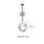 Cute Star and Heart Belly Ring with Wings - Stainless Steel and Rhinestone Design