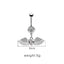 Cute Star and Heart Belly Ring with Wings - Stainless Steel and Rhinestone Design