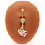 Elegant Cute Cat & Rabbit Zircon Navel Ring - Stainless Steel & Gold Plated Piercing Jewelry