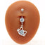 Elegant Cute Cat & Rabbit Zircon Navel Ring - Stainless Steel & Gold Plated Piercing Jewelry