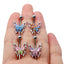 Elegant Tropical Butterfly Belly Ring - 316 Stainless Steel with Rhinestones